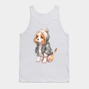 Watercolor Cozy Beagle Dog Tank Top